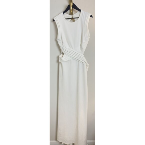 TADASHI SHOJI Tenney Maxi Evening Dress in White Size X-Large - Picture 2 of 9